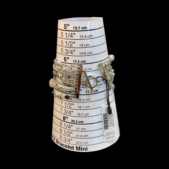 WHBM Multi-Strand Silver & Pearl Charm Bracelet Toggle Clasp -204 - Picture 2 of 2